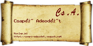Csapó Adeodát névjegykártya
